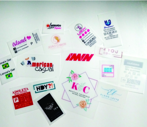 Etiquetas DTF - ( Direct to Film ) para moda fitness, biquinis, maios, roupas esportivas, etc.